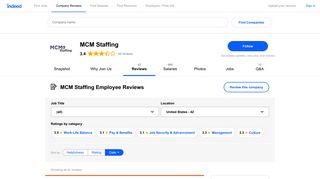 Working at MCM Staffing: Employee Reviews | Indeed.com