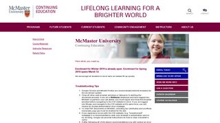 Using the new enrolment system | McMaster CCE
