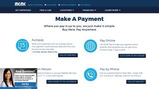 Make A Payment | MCMC Auto