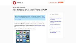 How do I setup email on an iPhone or iPad? – Help Centre - Crucial