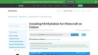 Installing McMyAdmin for Minecraft on Debian - Linode