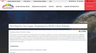 One Step for One Login: Preparing for MCPL's New Website | Mid ...