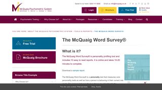 The McQuaig Word Survey® | McQuaig Psychometric System