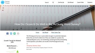How Do I Score & Do Well in the McQuaig Word Survey? | Career Trend