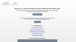 Physician Health Partners > MCS Portal Landing