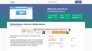 Everything on webmail.mcsnet.ca. MCSNet Webmail :: Welcome to ...