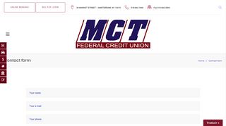 Contact form – MCT Federal Credit Union