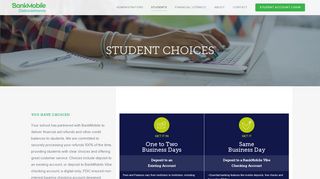 Choices for Student Refunds - BankMobile Disbursements