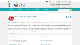 Mother and Child Tracking System (MCTS) | e-Gov AppStore