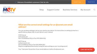 What are the correct email settings for an @sssnet.com email ... - MCTV