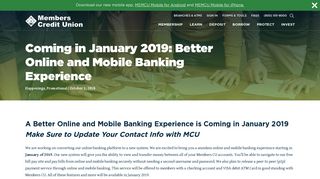 A Better Online and Mobile Banking Experience is Coming to MCU