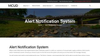 Alert Notification - MCUD - Mason Creek Utility District