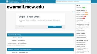 Outlook Web App - owamail.mcw.edu | IPAddress.com