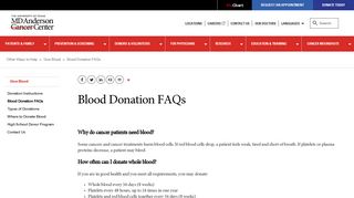 Blood Bank Info & FAQs | MD Anderson Cancer Center