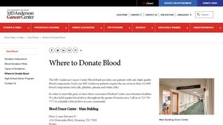 Where to Donate Blood | MD Anderson Cancer Center