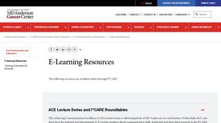 E-learning Resources | MD Anderson Cancer Center
