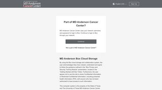 MD Anderson Box Cloud Storage