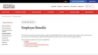 Employee Benefits | MD Anderson Cancer Center