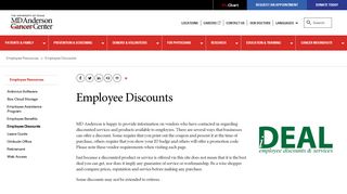 Employee Discounts | MD Anderson Cancer Center