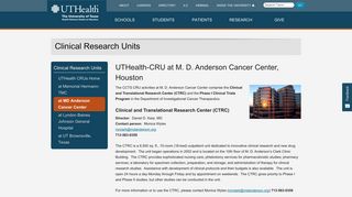 at MD Anderson Cancer Center - Clinical Research Units - UTHealth