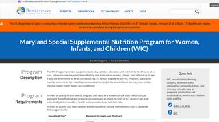 Maryland Special Supplemental Nutrition Program for Women, Infants ...