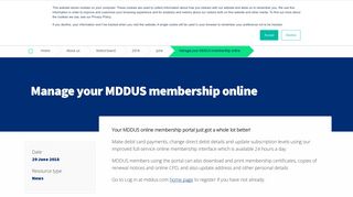 Manage your MDDUS membership online | MDDUS