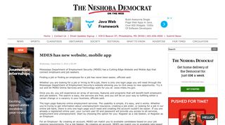 MDES has new website, mobile app - The Neshoba Democrat