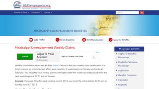 Mississippi Unemployment Weekly Claims - FileUnemployment.org
