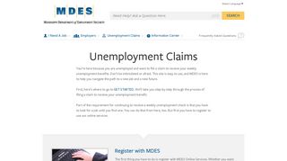 MDES - Unemployment Claims