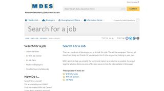 MDES - Search for a job