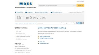 MDES - Online Services