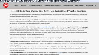 Metropolitan Development and Housing Agency | MDHA to Open ...