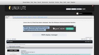 MDM display manager - Linux Lite