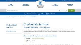 Credentials Services | Halifax Health