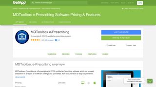 MDToolbox e-Prescribing Software 2019 Pricing & Features | GetApp®