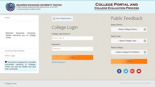 MDU - Rohtak: College Portal - Maharshi Dayanand University