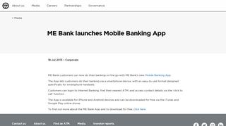 ME Bank launches Mobile Banking App - ME Bank