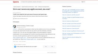 How to access my apple account, me.com - Quora