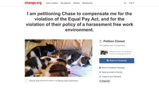 Petition · JPMorgan Chase: I am petitioning Chase to compensate me ...