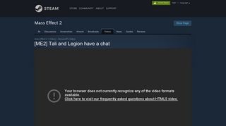 Steam Community :: Video :: [ME2] Tali and Legion have a chat