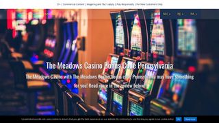 The Meadows Casino Bonus Code Pennsylvania January 2019