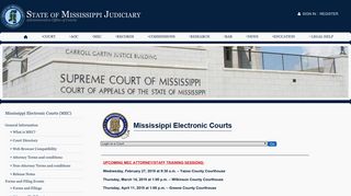Mississippi Electronic Courts (MEC) - State of Mississippi Judiciary