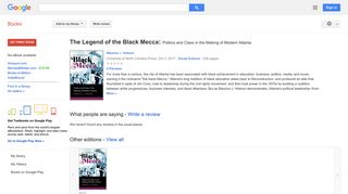 The Legend of the Black Mecca: Politics and Class in the Making of ...