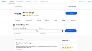 Jobs at Mecca Bingo | Indeed.co.uk