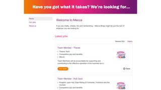 Mecca Jobs and Careers in the UK! - Leisurejobs