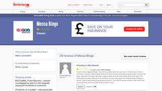 Mecca Bingo Complaints, Reviews and Comparison