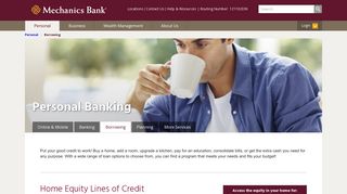 Personal Borrowing - Mechanics Bank