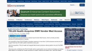 TELUS Health Acquires EMR Vendor Med Access
