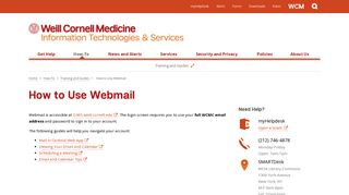 How to Use Webmail - Weill Cornell Medicine