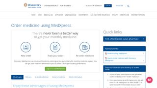 Order medicine using MedXpress | Discovery online services